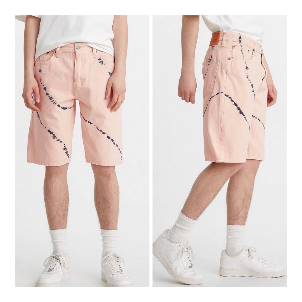 Levi’s 569 Men’s Loose Tie Die Light Pink Bermuda Shorts Size 44 NWT